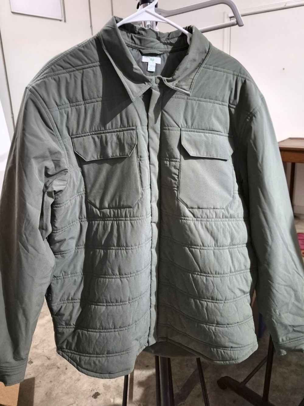 dip Olive Green Quilted Field Jacket